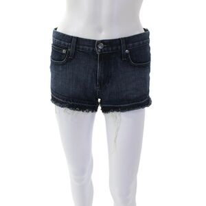 Helmut Womens Cotton Distressed Detail Denim Short Shorts Dark Blue Size 24